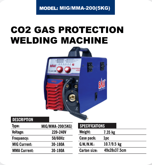 SALI CO2 GAS PROTECTION WELDING MACHINE MIG/MMA-200