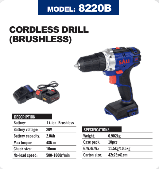 SALI CORDLESS DRILL (BRUSHLESS) 8220B